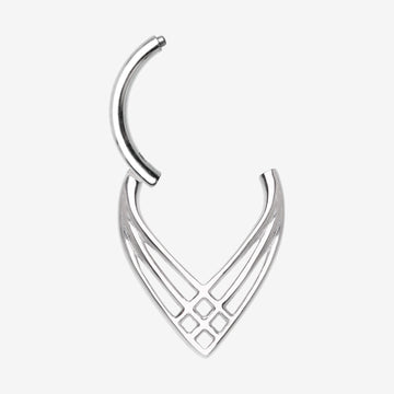 Detail View 1 of Triple Cross Weave Clicker Hoop Ring